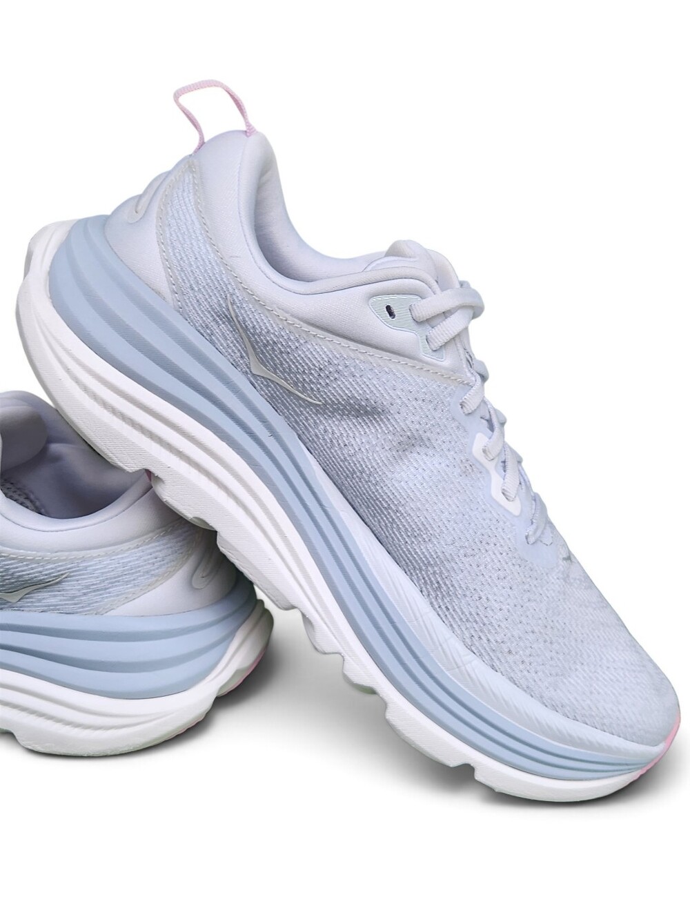 Hoka Gaviota 5 Women's White Light Blue Athletic Running Cushoned Sneakers Shoes - Picture 7 of 16